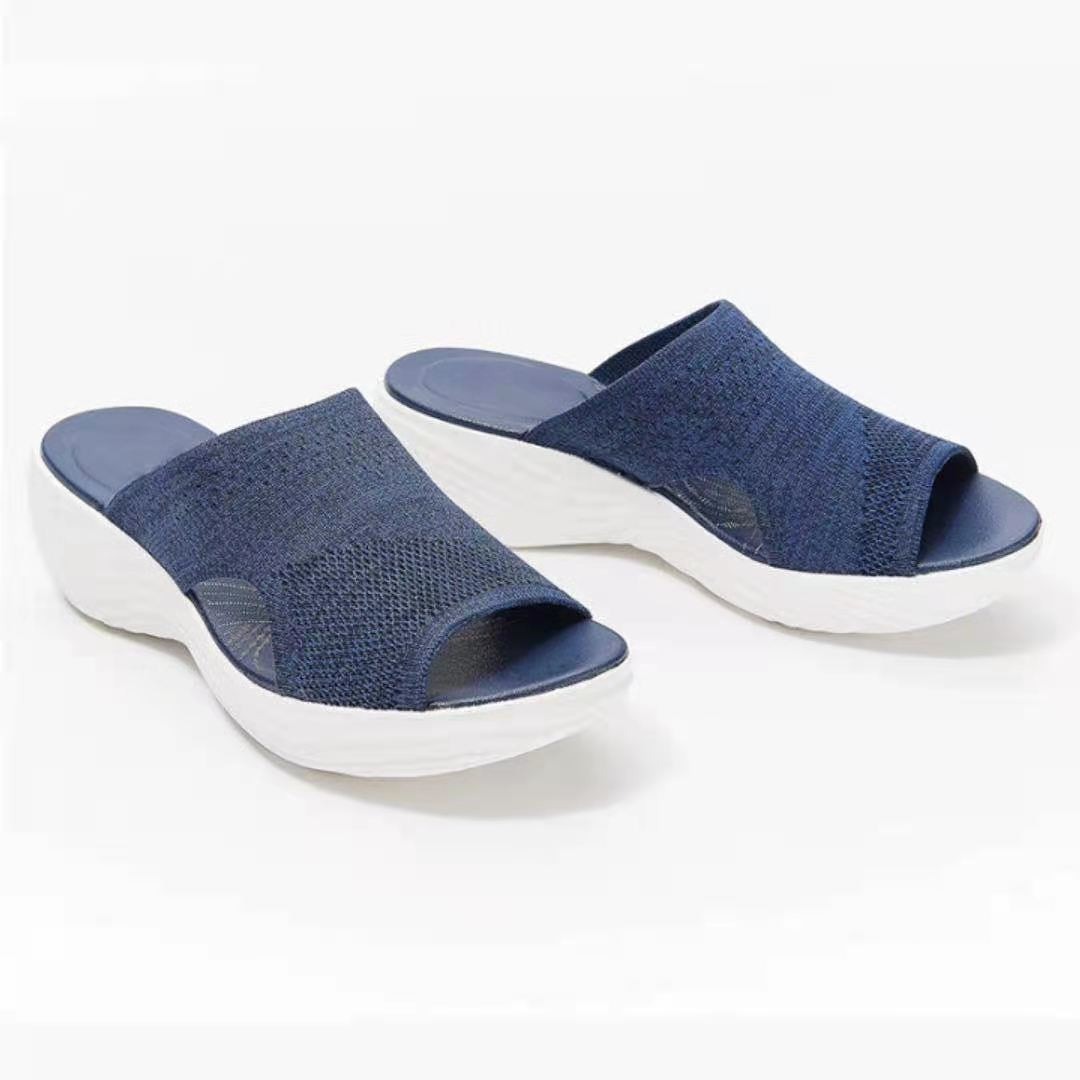 women sandals platforms fly knit high wedge heel platform sandals for women image 5
