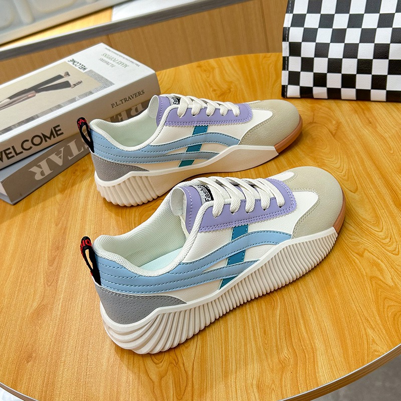 Korean Version Flat Bottomed Small White Shoes for Womens Breathable Casual Student Board Shoes for Womens Running Shoes image 3