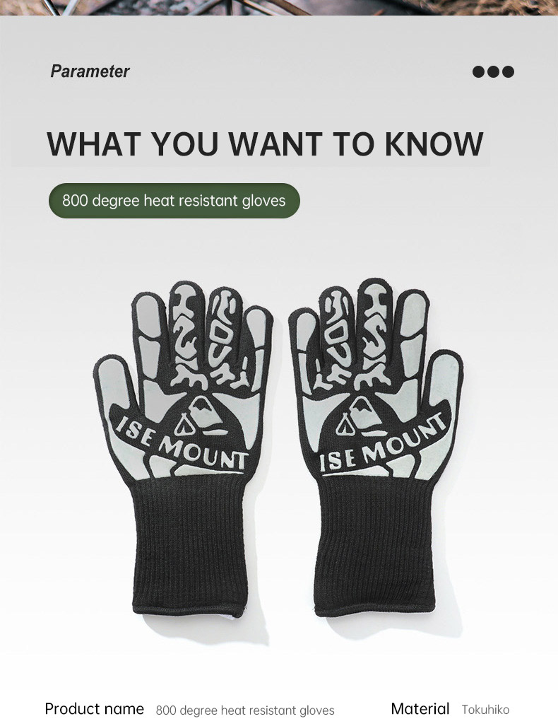 High quality heat resistant gloves for safe cooking and grilling.