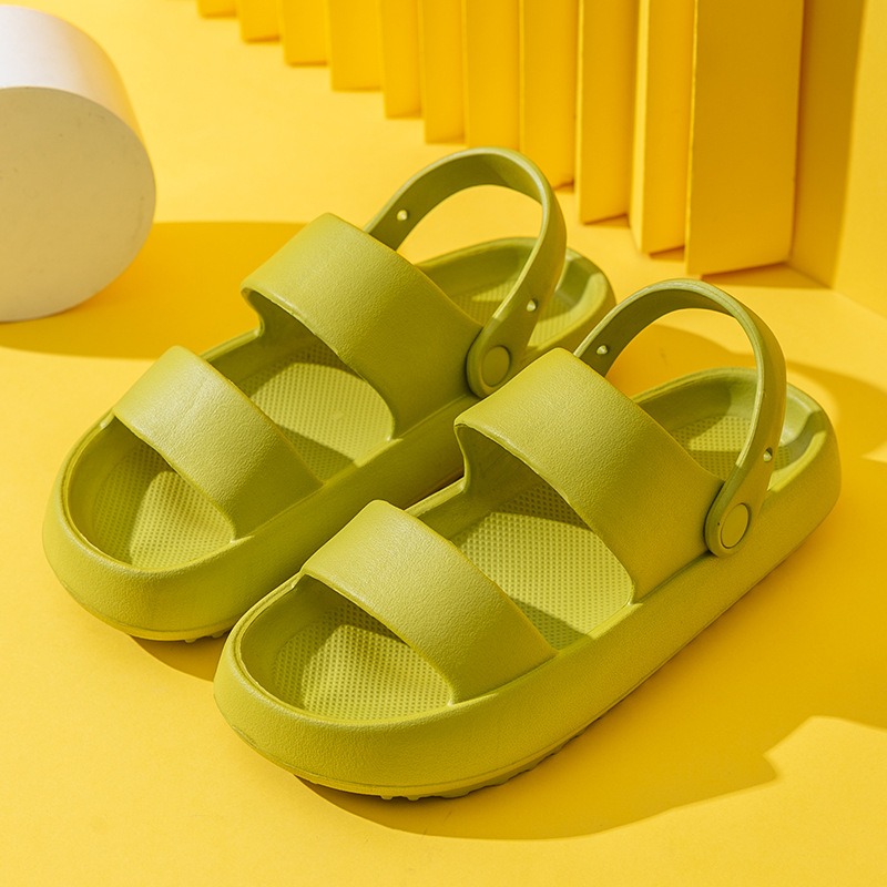 Summer Thick Platform Slippers Double Row Couple Flat Sandals Women Soft Bottom Cloud Slippers Heel Indoor Wear-resistant Shoes image 6