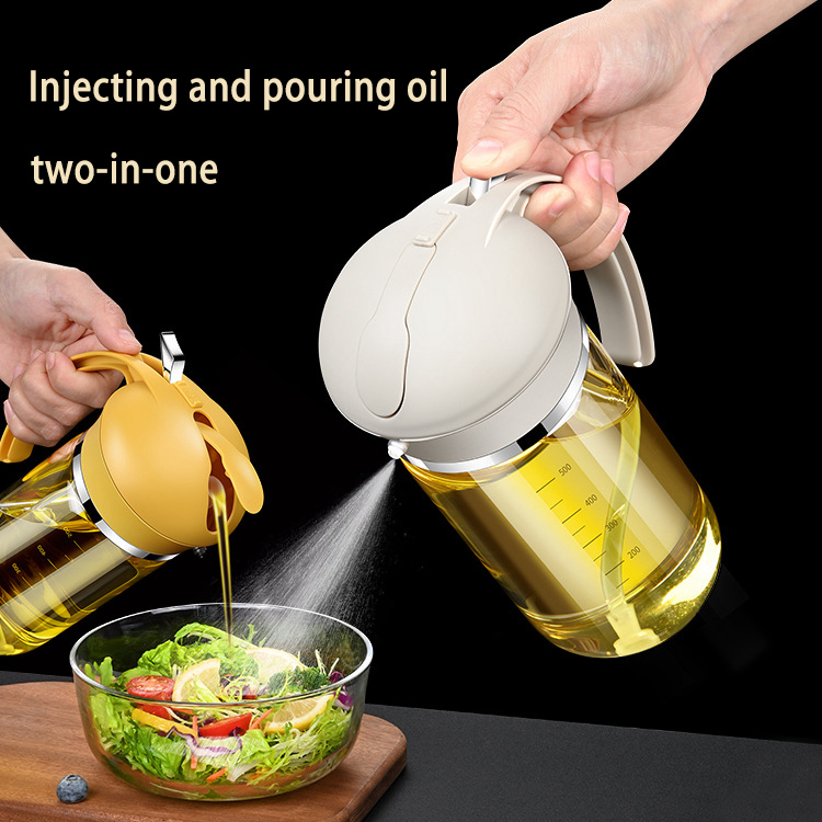 Food Grade Oil Pot Dual Use Glass Oil Spray Bottle Household Spray Sesame Oil Bottle Automatic