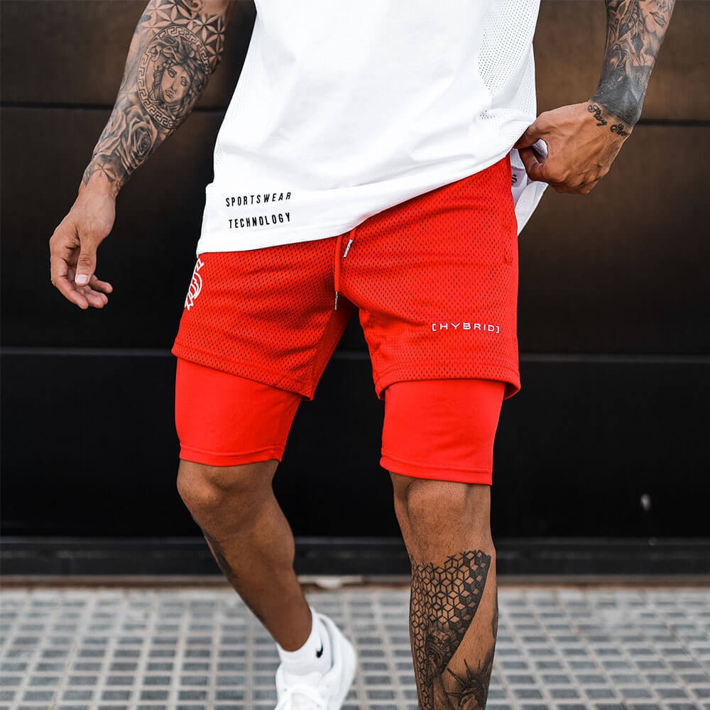 Camouflage Fake Two Pieces Double Layer Men's Shorts   main image 1
