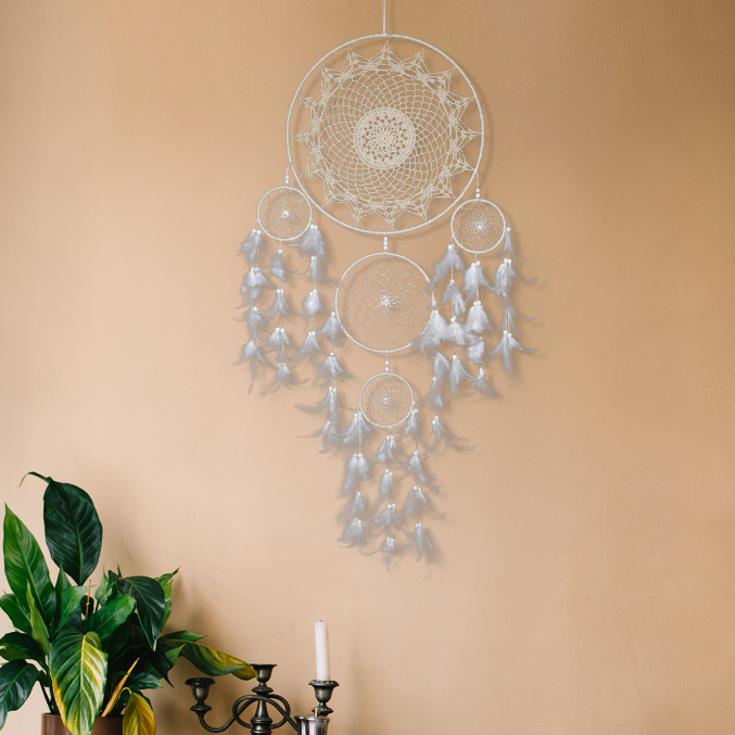 INS Nordic Five Ring Star Lace Dream Catching Net Wall Decoration Wall Decoration Room Dream