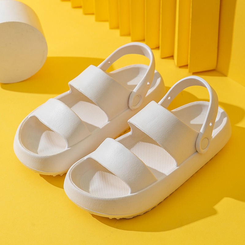 Summer Thick Platform Slippers Double Row Couple Flat Sandals Women Soft Bottom Cloud Slippers Heel Indoor Wear-resistant Shoes image 8