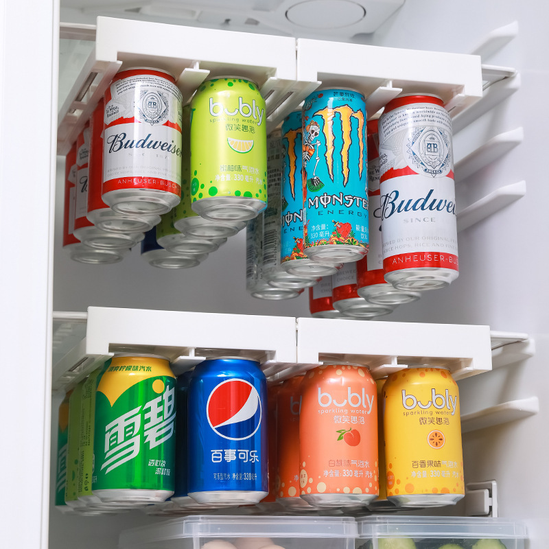 Refrigerator hanging shelf creative new space saving pop-top can storage beverage coke beer storage rack