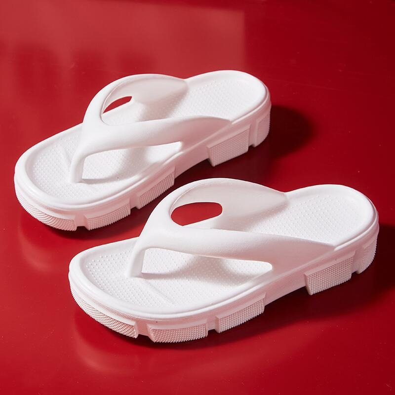 Custom Wedge Slippers Simple Solid Color Beach Flip-Flops Women's Thick Bottom Soft Non-Slip Slippers image 6
