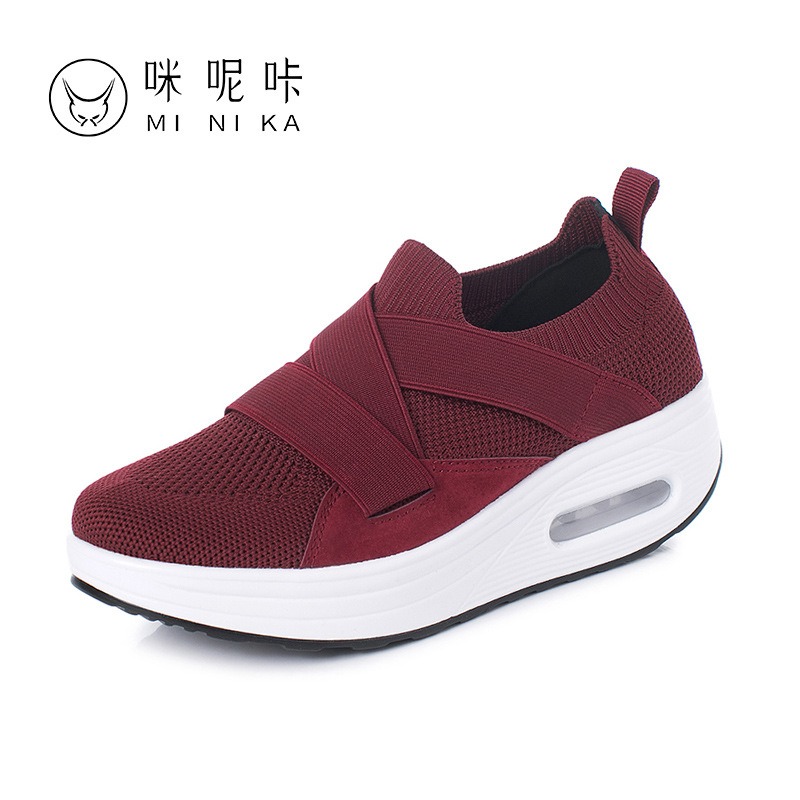 Mi Nai Ka Shake Shoes Women's Thick Sole Increase Hollow Breathable One Foot Pedal Sports Shoes Mom's Shoes Running Shoes image 15