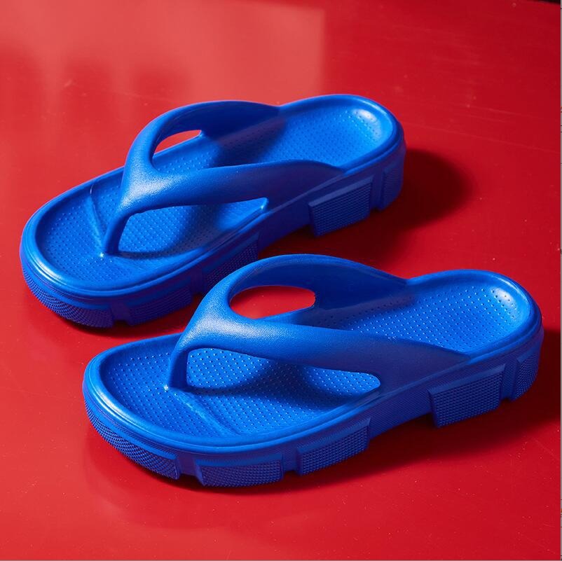 Custom Wedge Slippers Simple Solid Color Beach Flip-Flops Women's Thick Bottom Soft Non-Slip Slippers image 3