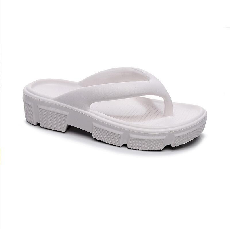 Custom Wedge Slippers Simple Solid Color Beach Flip-Flops Women's Thick Bottom Soft Non-Slip Slippers image 8