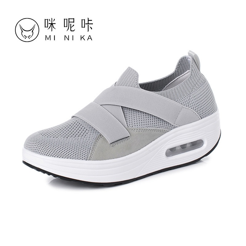 Mi Nai Ka Shake Shoes Women's Thick Sole Increase Hollow Breathable One Foot Pedal Sports Shoes Mom's Shoes Running Shoes image 20