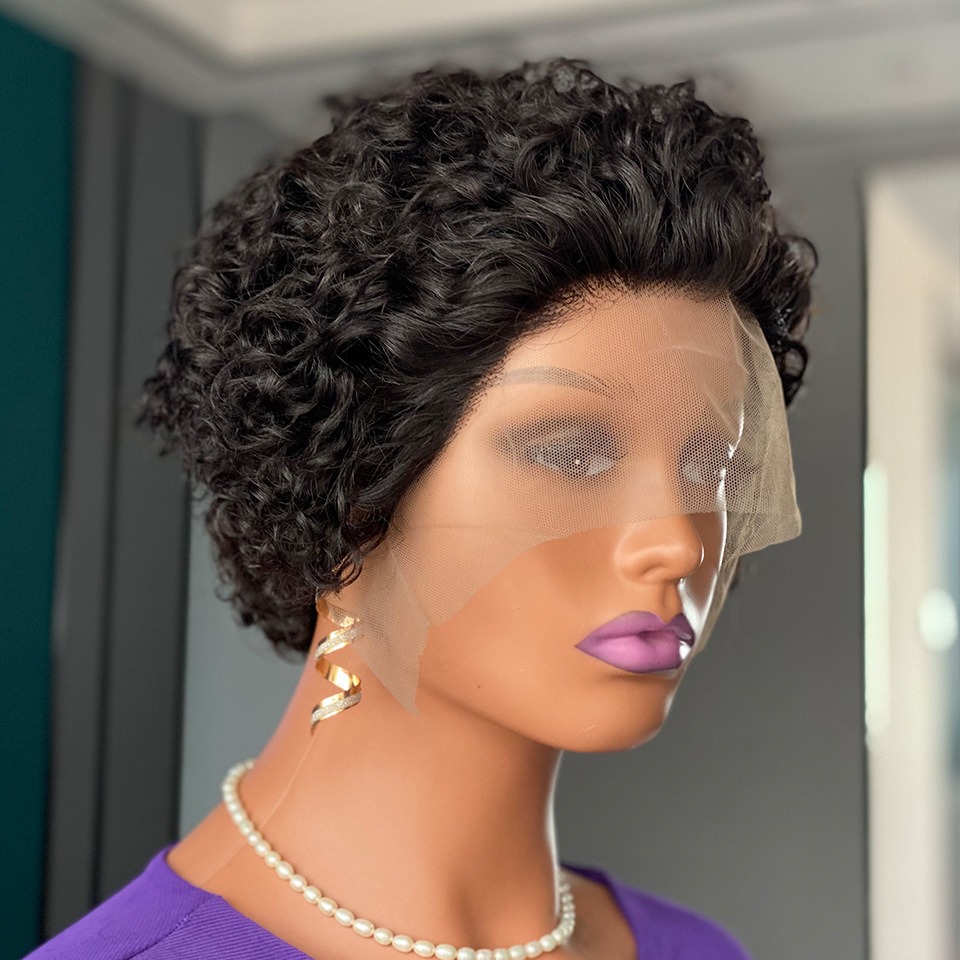 Side profile with transparent lace front and curls