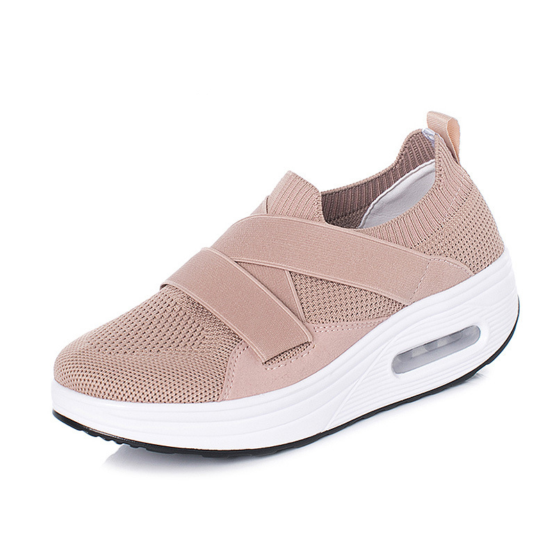 Mi Nai Ka Shake Shoes Women's Thick Sole Increase Hollow Breathable One Foot Pedal Sports Shoes Mom's Shoes Running Shoes image 3