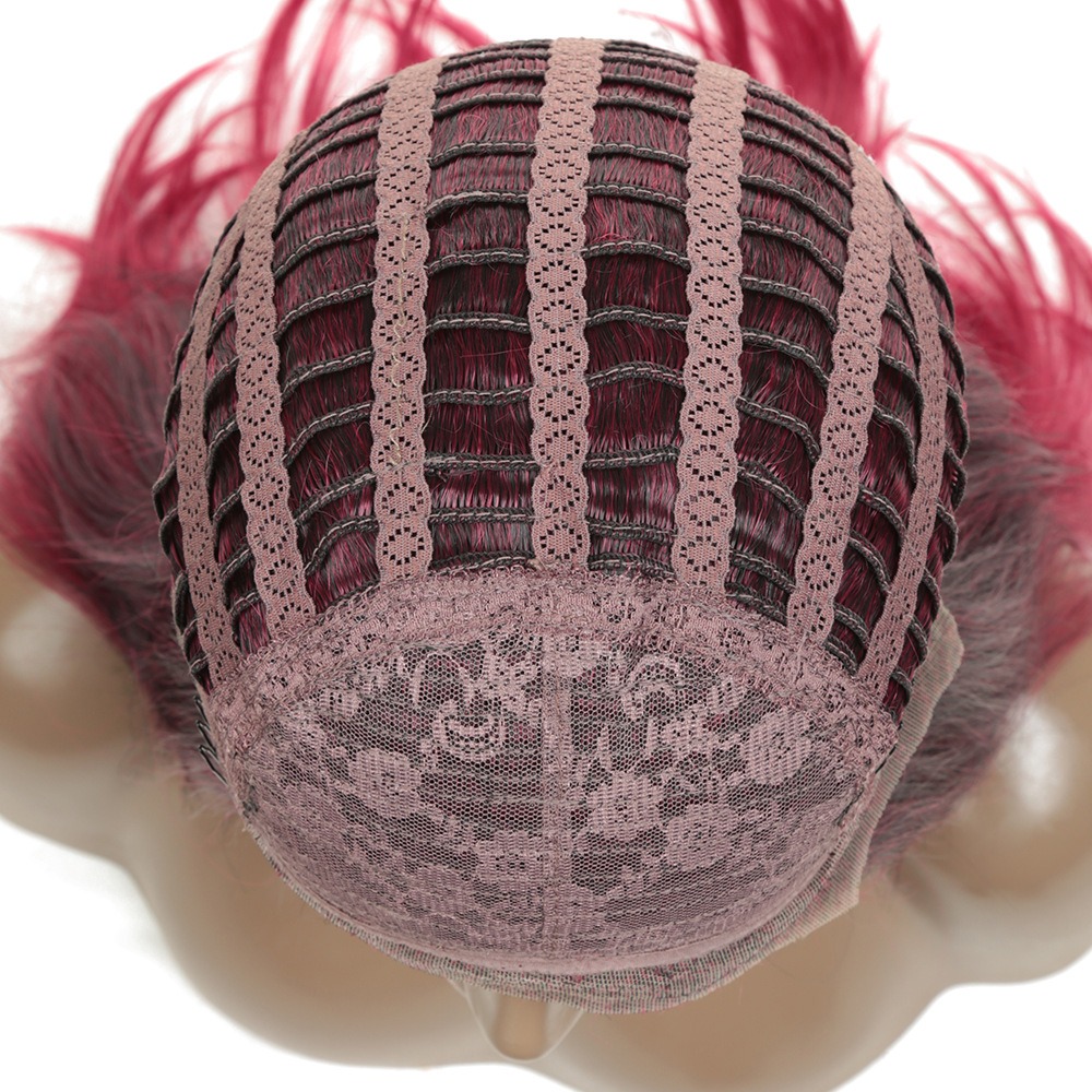 Inside view of stitched wig cap and lace section