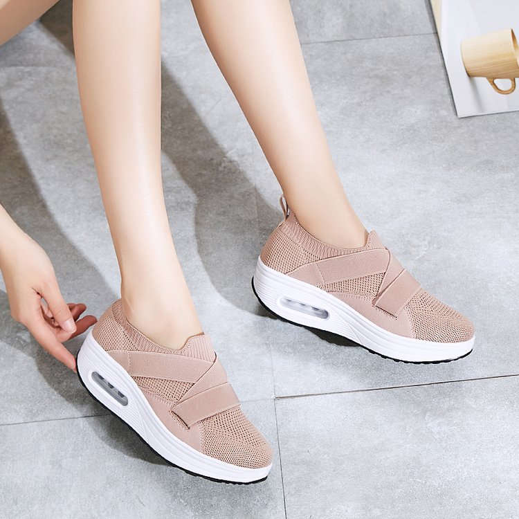 Mi Nai Ka Shake Shoes Women's Thick Sole Increase Hollow Breathable One Foot Pedal Sports Shoes Mom's Shoes Running Shoes image 8