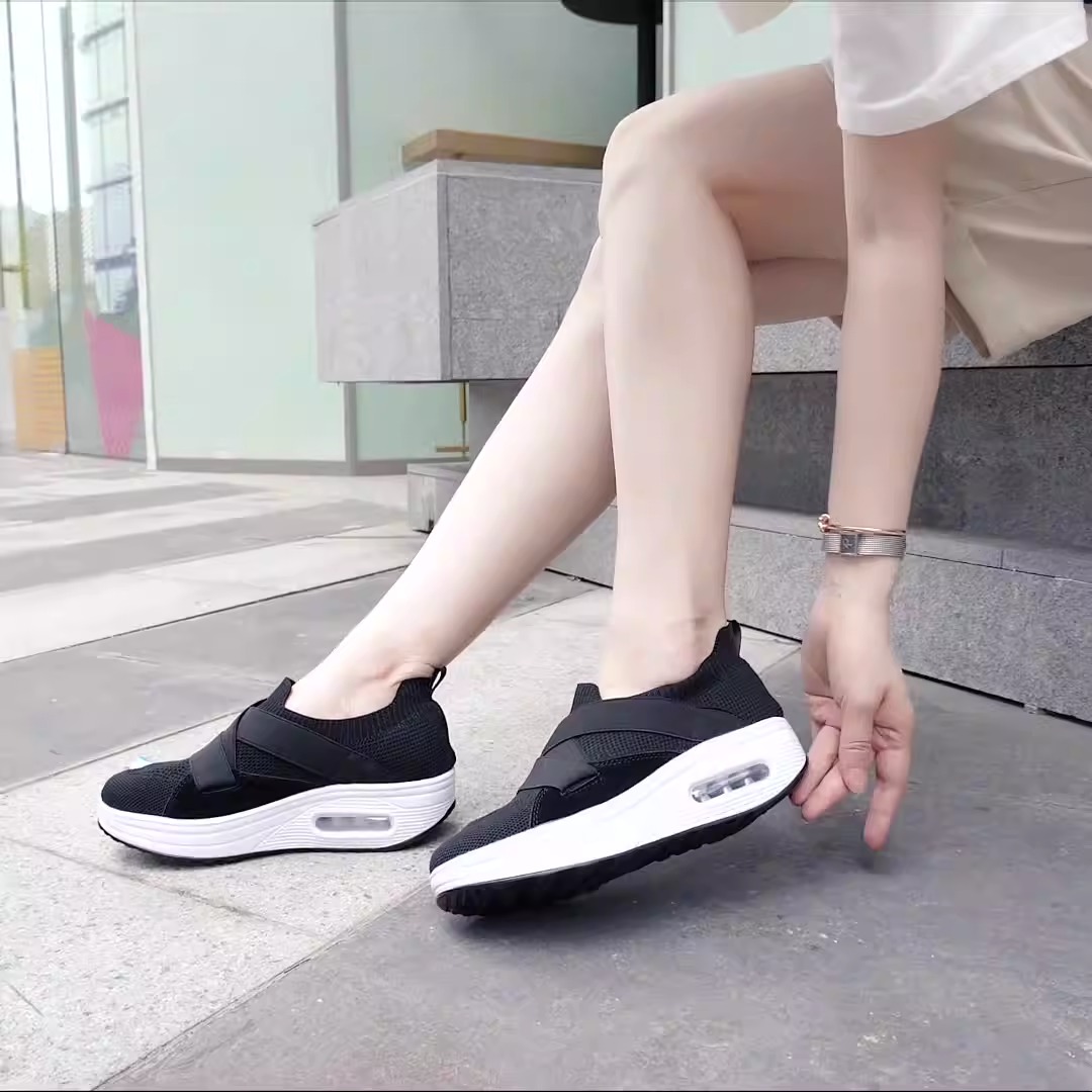 Mi Nai Ka Shake Shoes Women's Thick Sole Increase Hollow Breathable One Foot Pedal Sports Shoes Mom's Shoes Running Shoes image 16