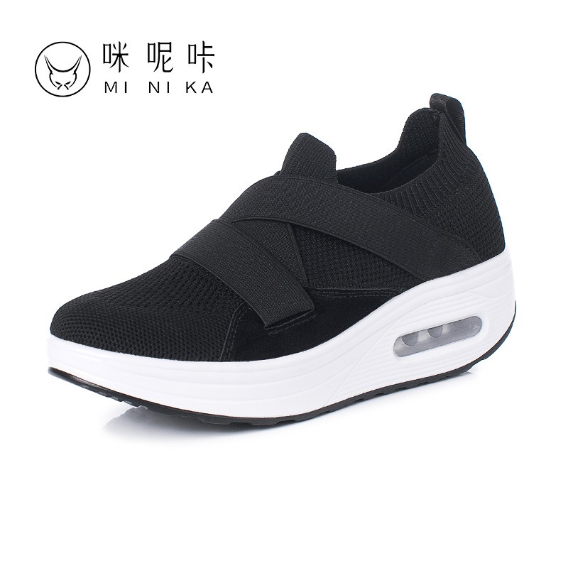 Mi Nai Ka Shake Shoes Women's Thick Sole Increase Hollow Breathable One Foot Pedal Sports Shoes Mom's Shoes Running Shoes image 17