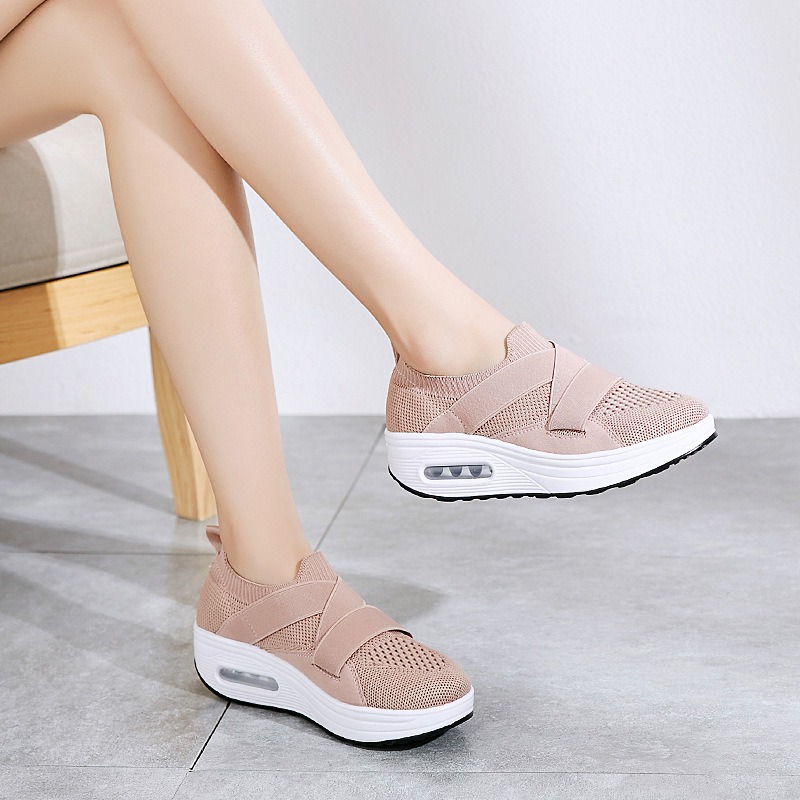 Mi Nai Ka Shake Shoes Women's Thick Sole Increase Hollow Breathable One Foot Pedal Sports Shoes Mom's Shoes Running Shoes image 13