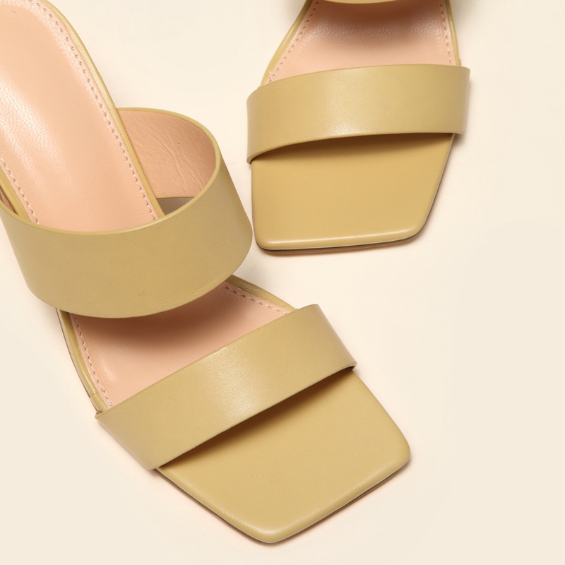 Design Metal Strange High Heels Summer Women Slipper Elegant Square Toe Slip-On Sliders Shoes Ladies Sandals Size 42 image 8