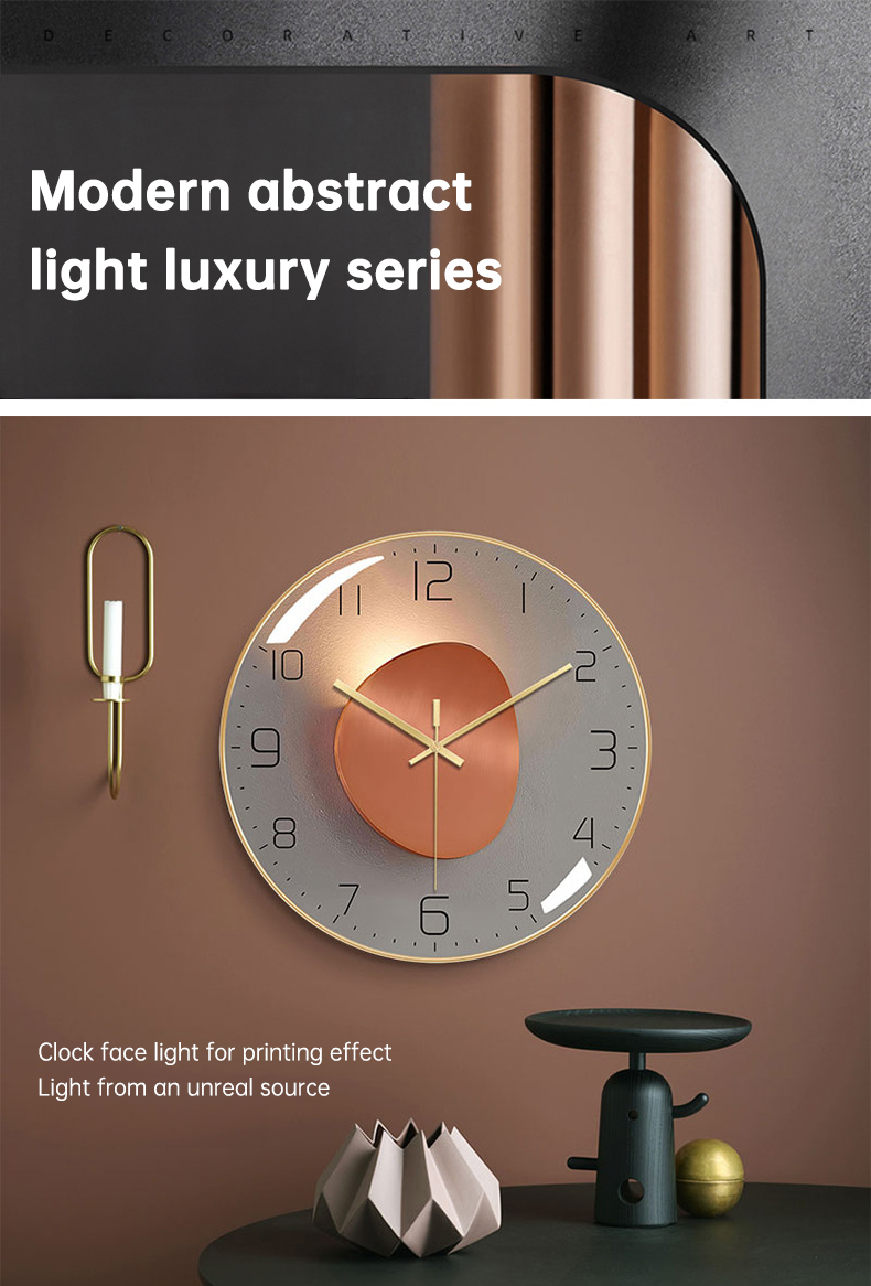 Luxury clock on elegant wall.