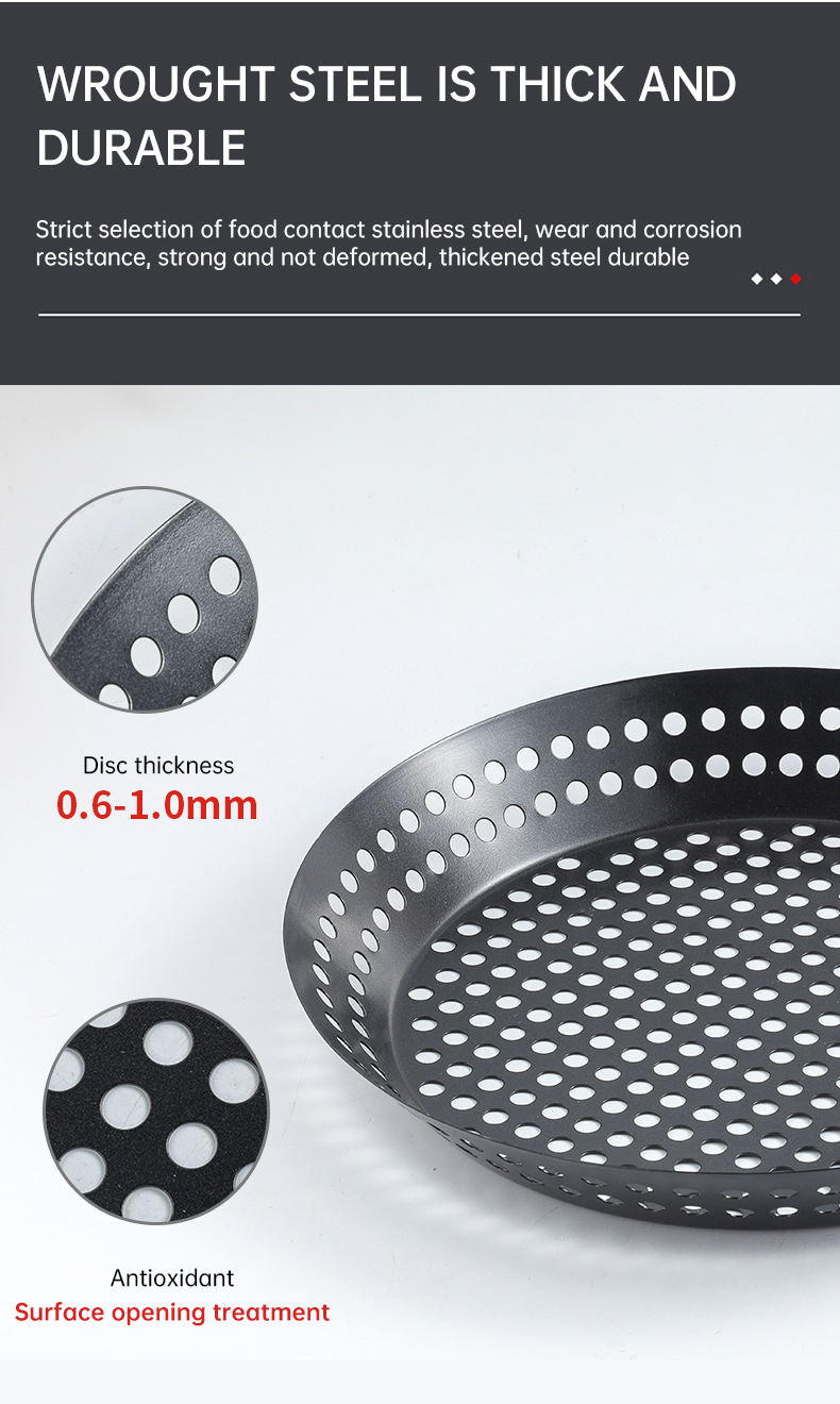 Round non-stick grill plate for pancakes and vegetables