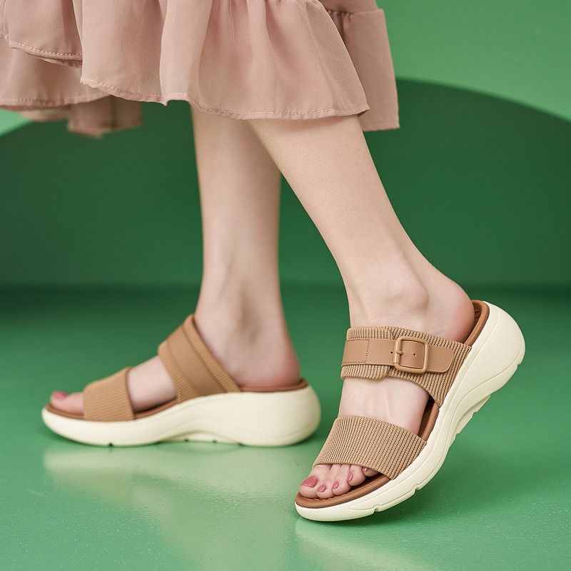Women Comfort Slides Sandals with Arch Support Casual Ladies Adjustable Casual Wedge Walking Shoes image 7