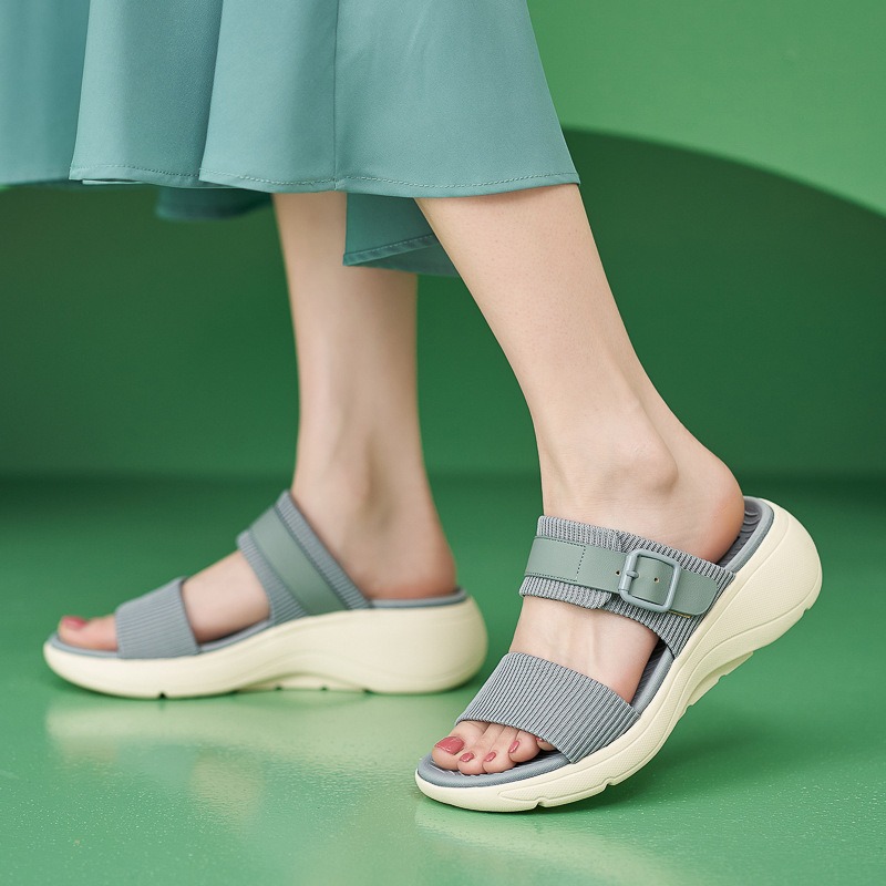 Women Comfort Slides Sandals with Arch Support Casual Ladies Adjustable Casual Wedge Walking Shoes