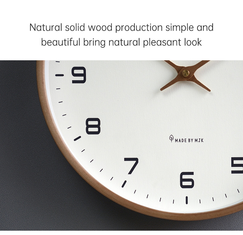 Natural solid wood wall clock