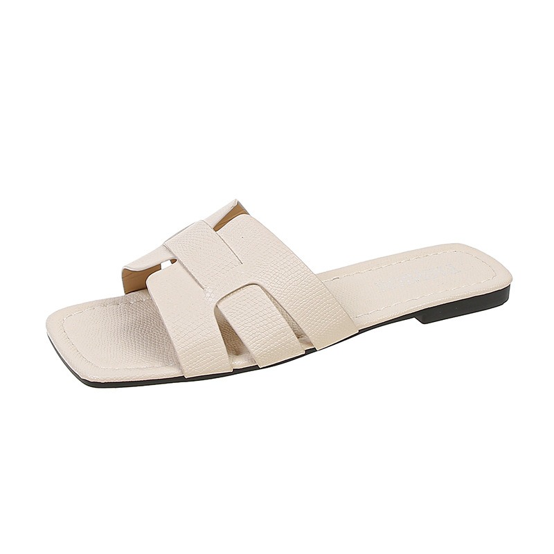 Summer Korean Style Simple Solid Color Flat Slipper Women Holiday Beach Slipper image 10