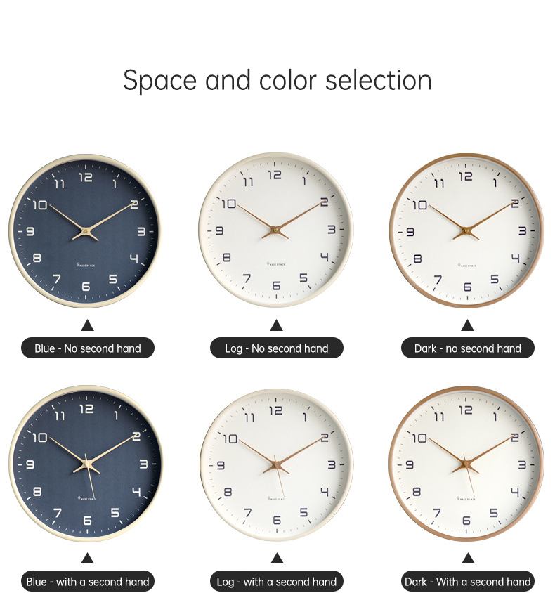 Space and color selection for wall clock wood
