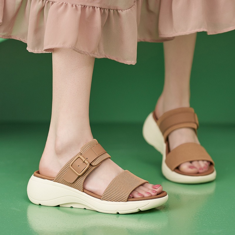 Women Comfort Slides Sandals with Arch Support Casual Ladies Adjustable Casual Wedge Walking Shoes image 8