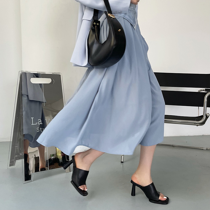 Summer Women Slipper Platform Square Toe High Heel Ladies High Quality Slides Outdoor Dress Party Sandals image 5