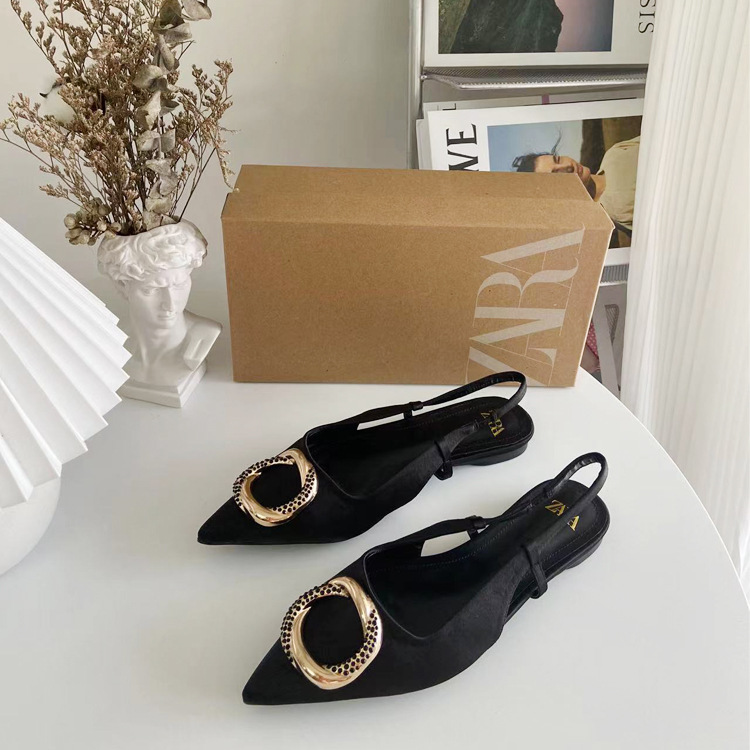 Flat Shoes Pearl Espadrilles for women Casual Slingback Rhinestone Shoes Woman Spring Summer Ladies