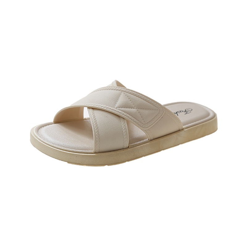 Slippers for women wearing casual soft soles in summer, with a cross shaped fairy style beach and lazy people's slippers image 8