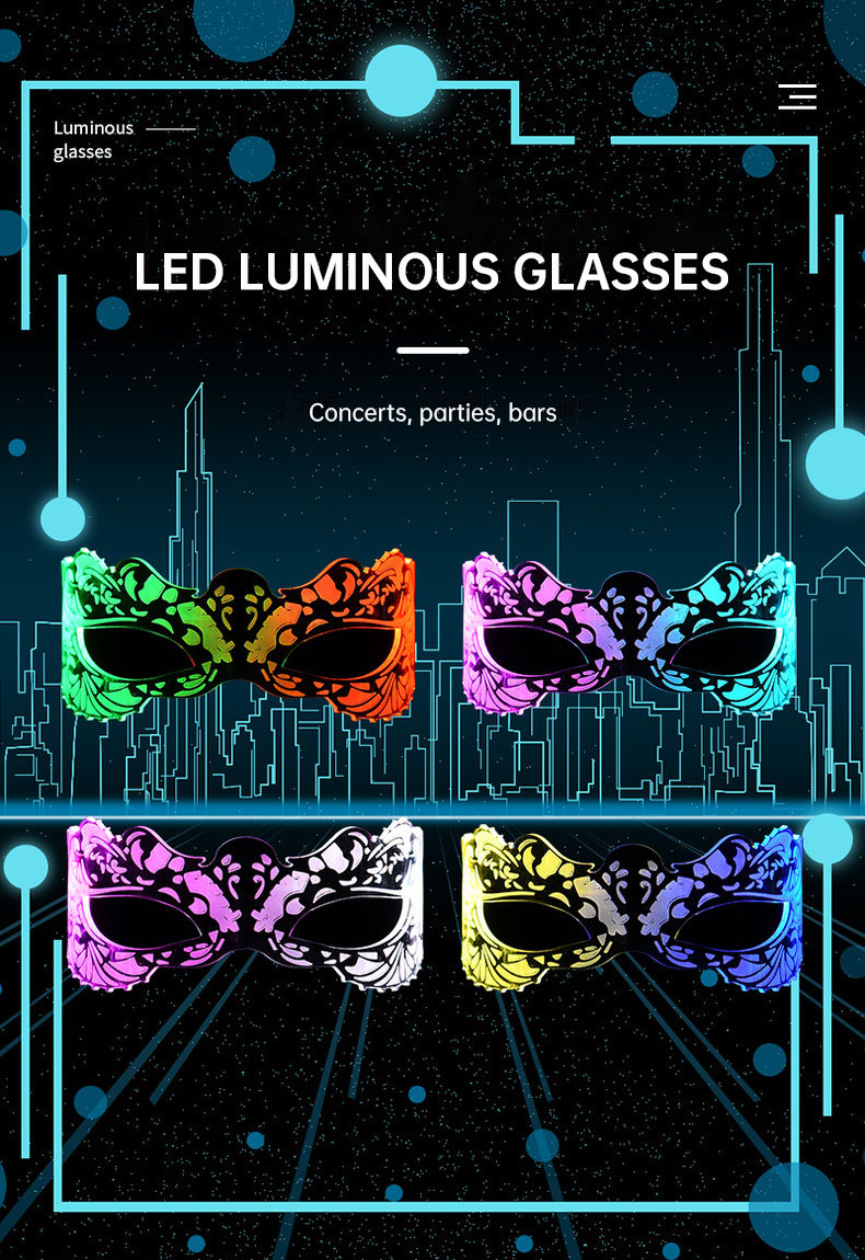 Luminiscent GlowWave LED-Leuchtbrillen - Bringen Sie mit diesen leuchtenden, farbwechselnden Brillen Ihre Persönlichkeit zum Strahlen und setzen Sie ein mutiges Statement in der Welt des Stils und der Unterhaltung-1.jpg