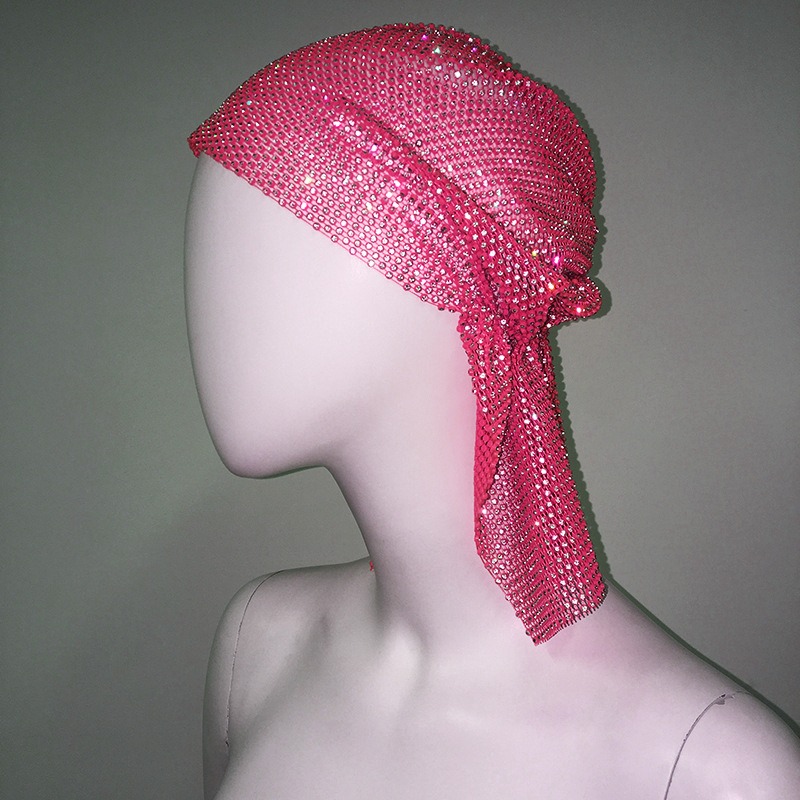Hot pink statement headband with dense rhinestone sparkle