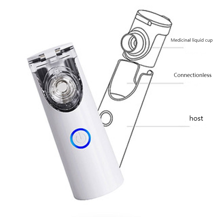Exploded view of traditional nebulizer components — confusing tubings and parts