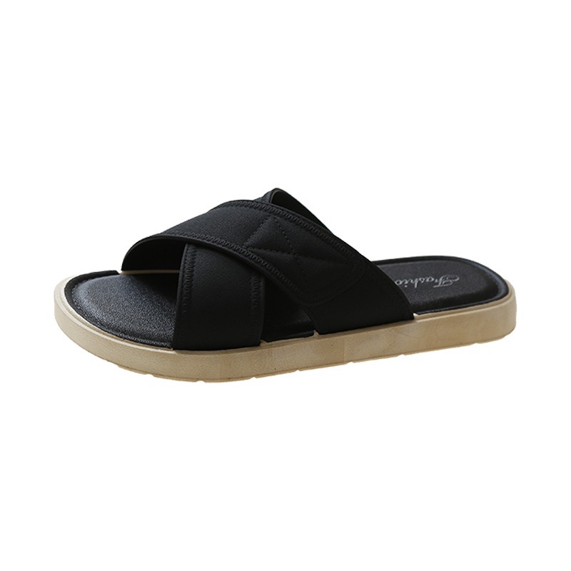 Slippers for women wearing casual soft soles in summer, with a cross shaped fairy style beach and lazy people's slippers image 5