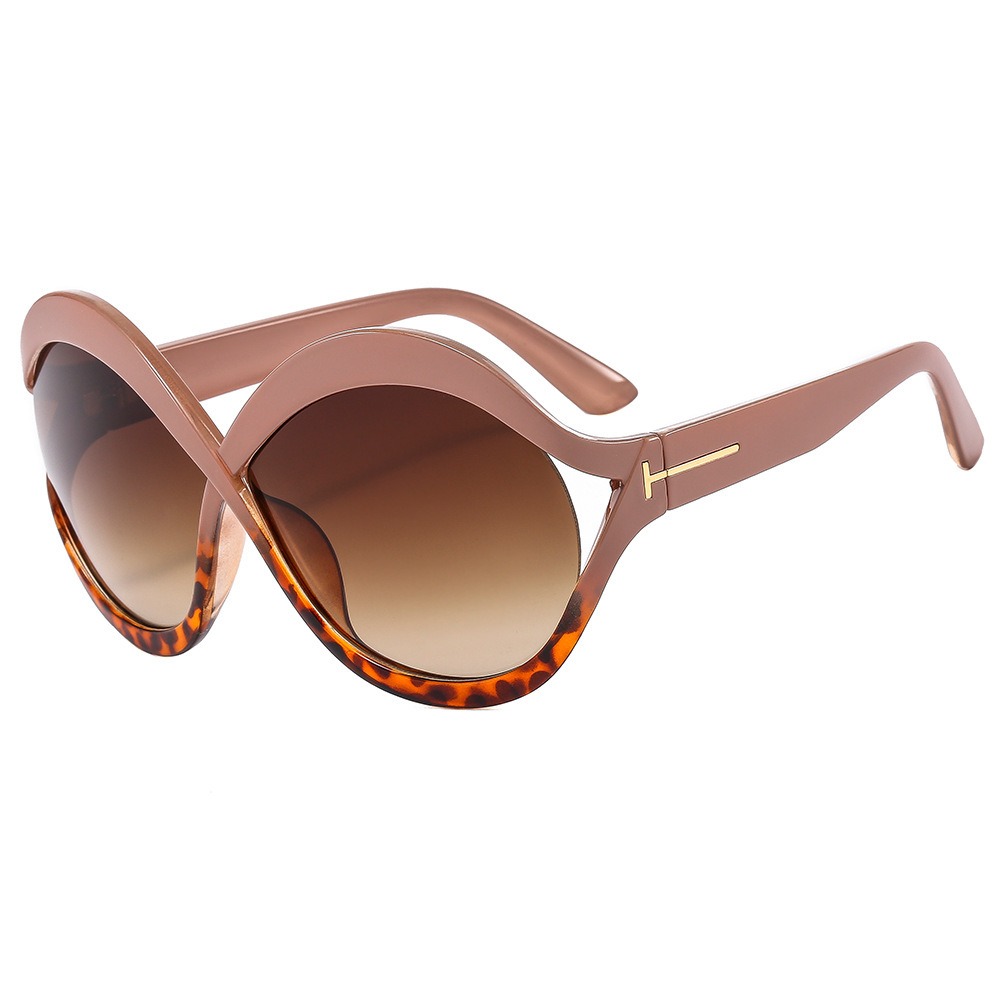 Warm translucent brown frame with round gradient lenses