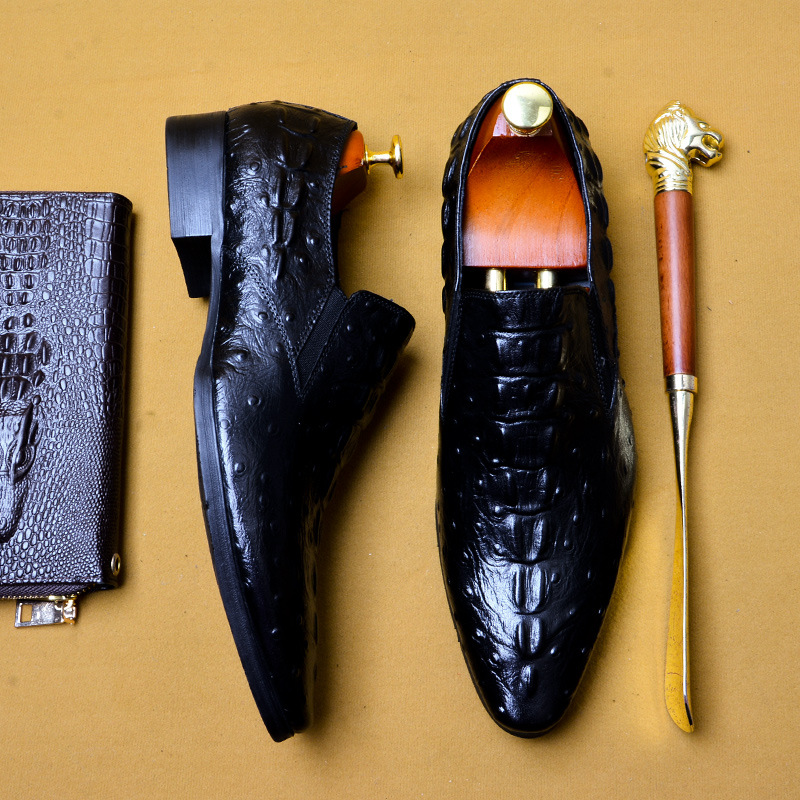 Men's Leather asual business breathable crocodile pattern trendy men's shoes image 4