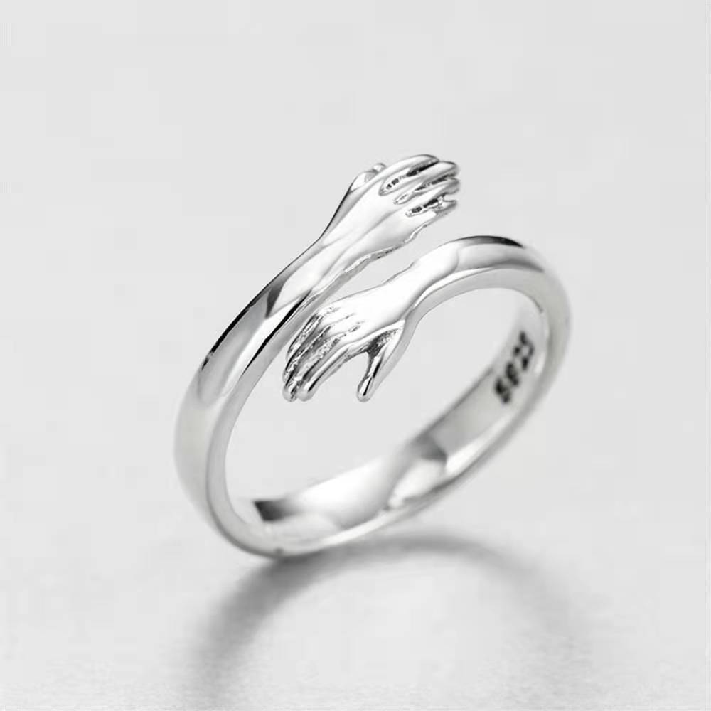 Two Hands Embrace Joint Ring Love’s Two Hands Embrace Ring Jewelry Opening Women
