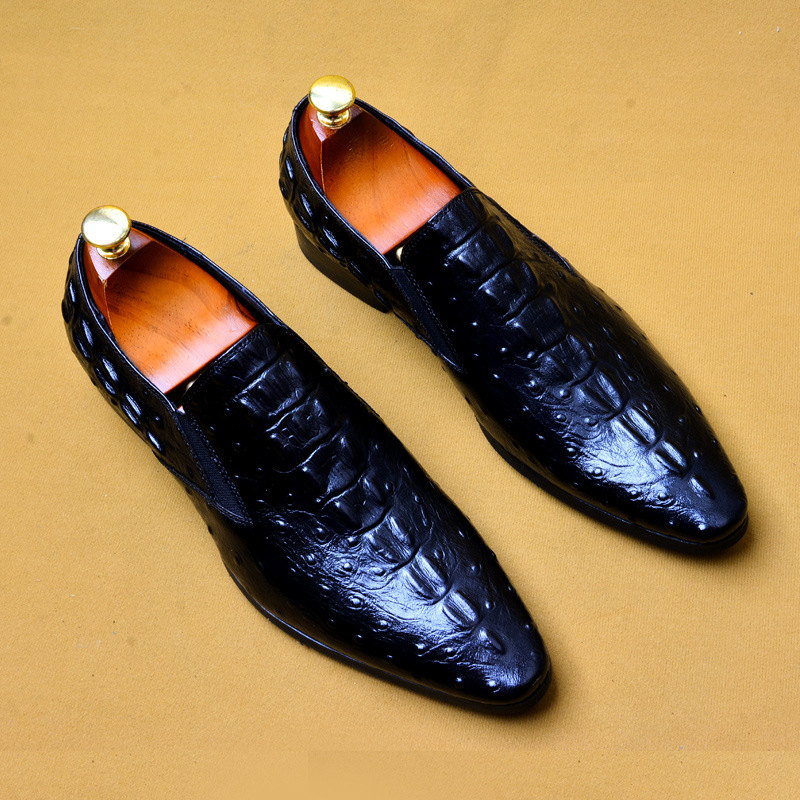 Men's Leather asual business breathable crocodile pattern trendy men's shoes image 7