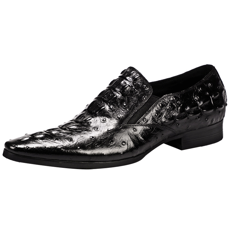 Men's Leather asual business breathable crocodile pattern trendy men's shoes image 3