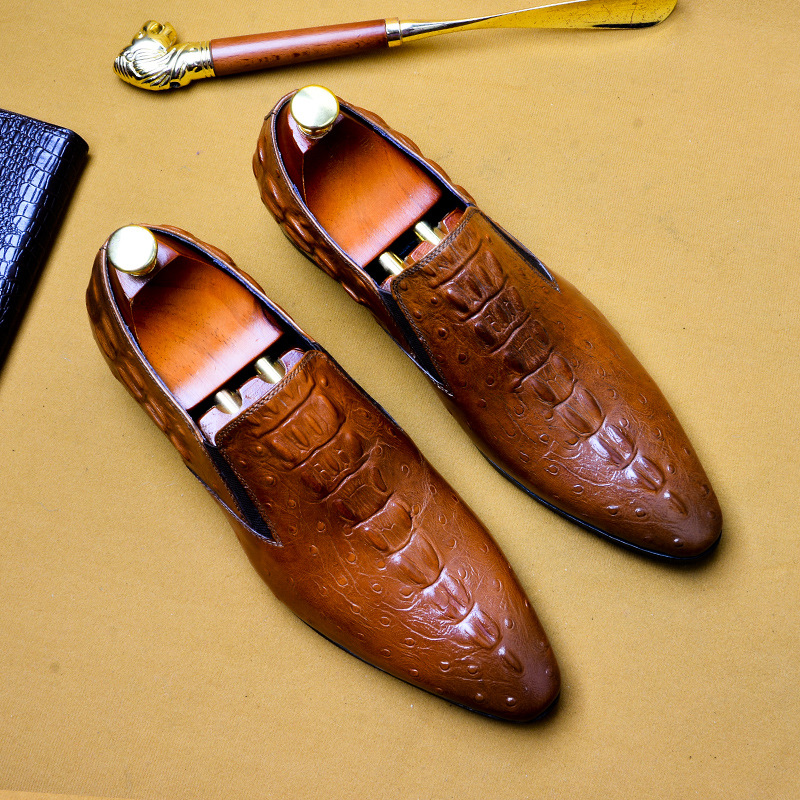 Men's Leather asual business breathable crocodile pattern trendy men's shoes image 6