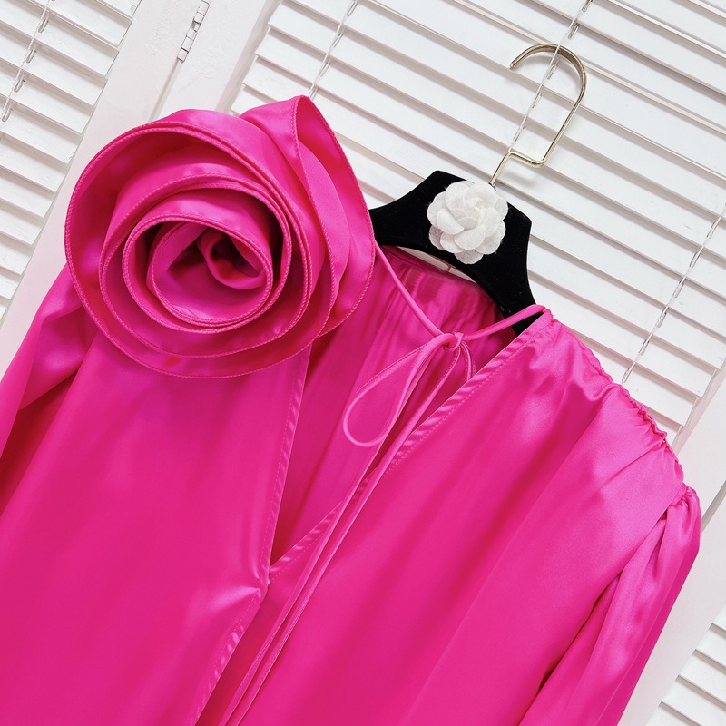 Solid Shirts For Women V Neck Long Sleeve Patchwork Floral Casual Summer Loose Blouse Female