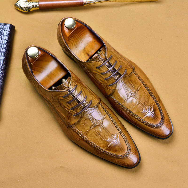 Mens Formal Shoes Leather Party Dance Mens Dress Shoes Leren Schoenen Stylish Leather Formal Man Shoes image 4
