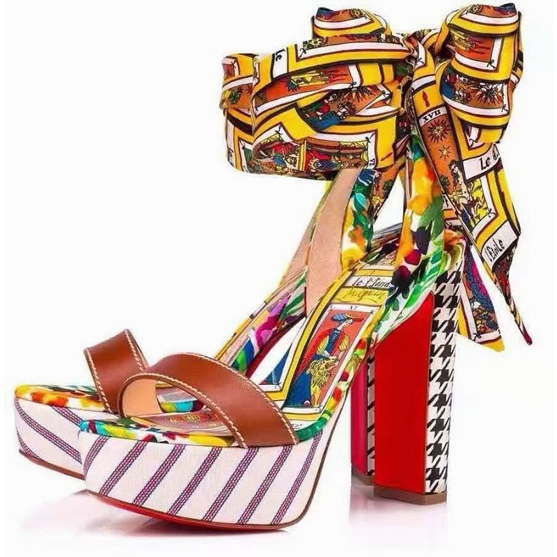 Ladies Bow Lace Up Party Sandals Super High Heel Open Toe Satin Graffiti Feet Nude Lace Up Party