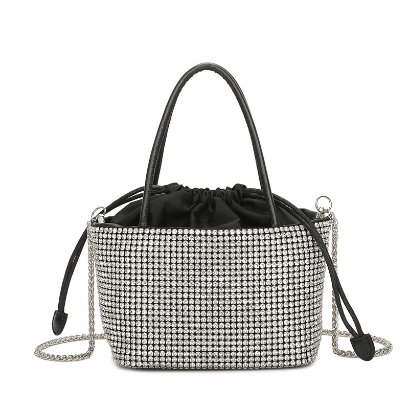 Diamonds Evening Clutch Bags For Wedding Party Women Luxury Designer Shiny Rhinestone Bucket Purses
