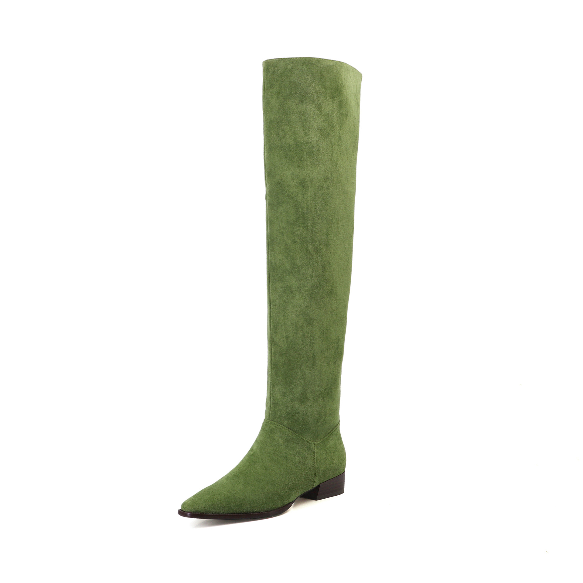 Women Faux Suede Pleated Boots