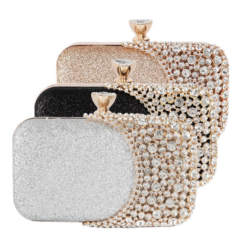 dinner bag European and American women's handbag with diamond inlaid banquet handbag dress evening