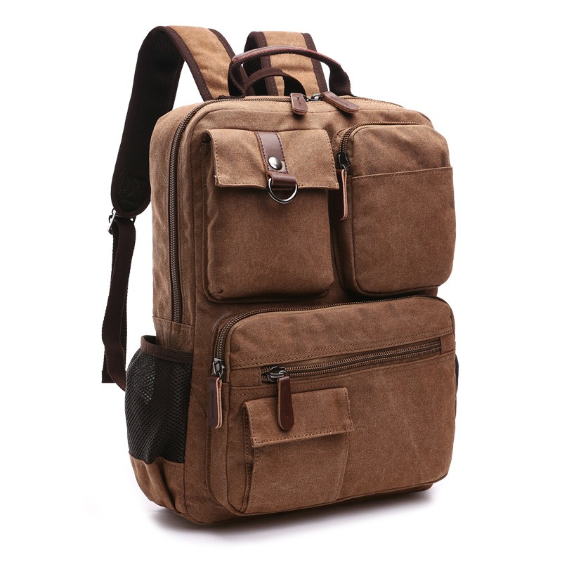 canvas bag rolling backpack canvas backpack odm fahion rucksack waxed for men